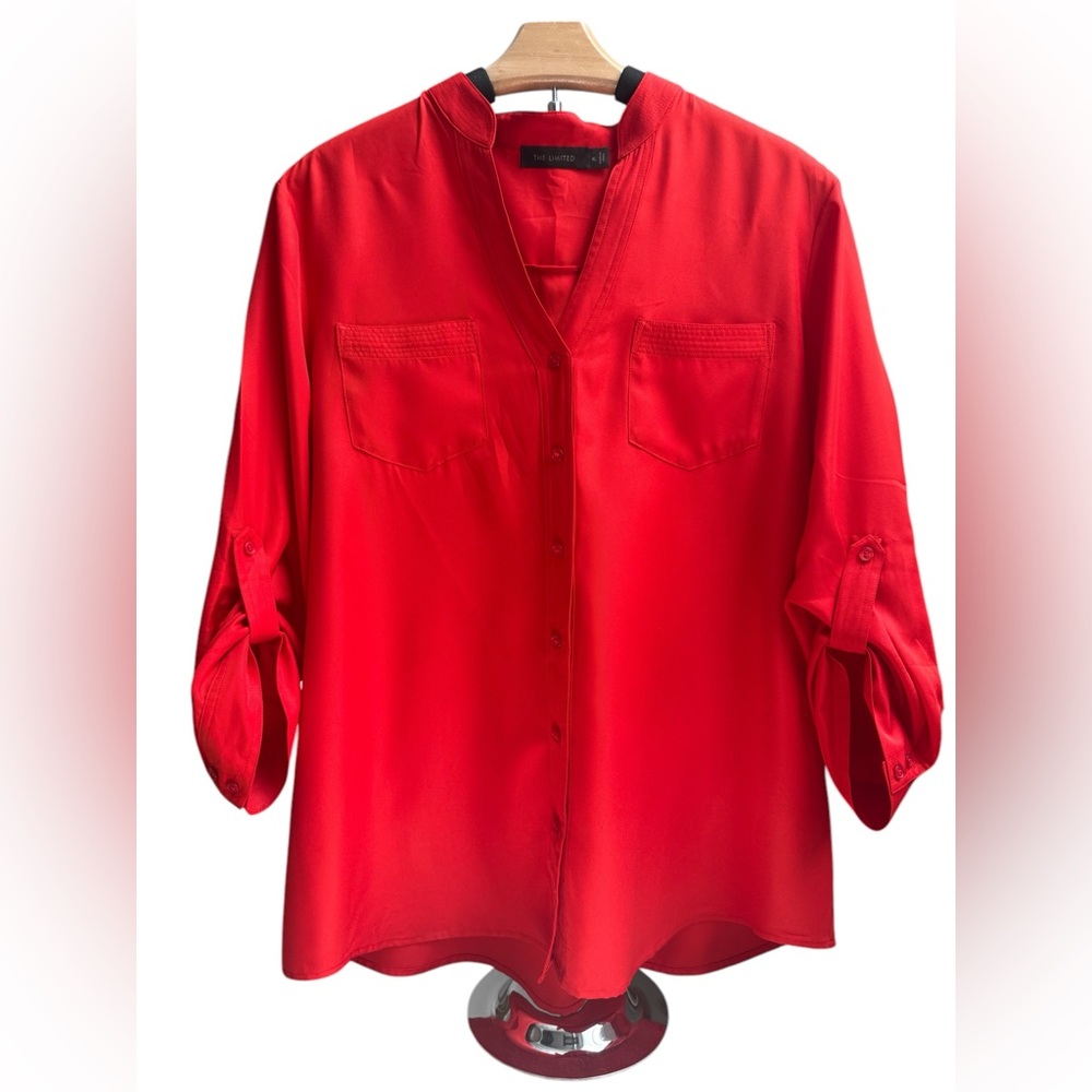 THE LIMITED V-Neck Button-Down Tunic/Blouse (Size XL)